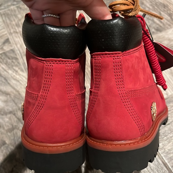 Timberland x Champs Juniors 6” Waterproof Boots Red TB0A1OP3 - Picture 5 of 8